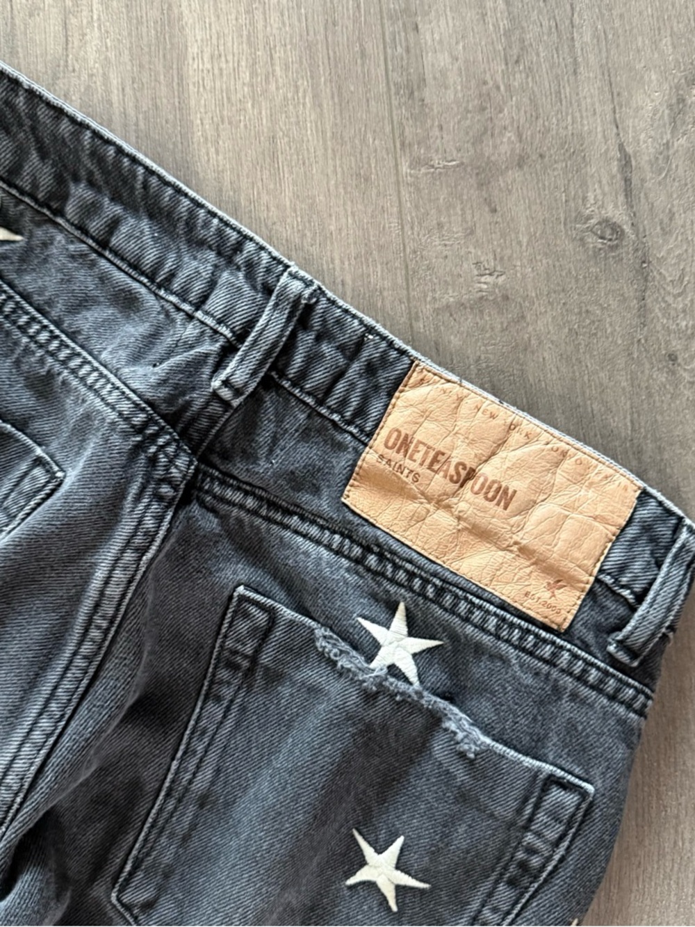 Revolve One Teaspoon Saints Boyfriend Black Star Button Fly Jeans - Picture 6 of 8